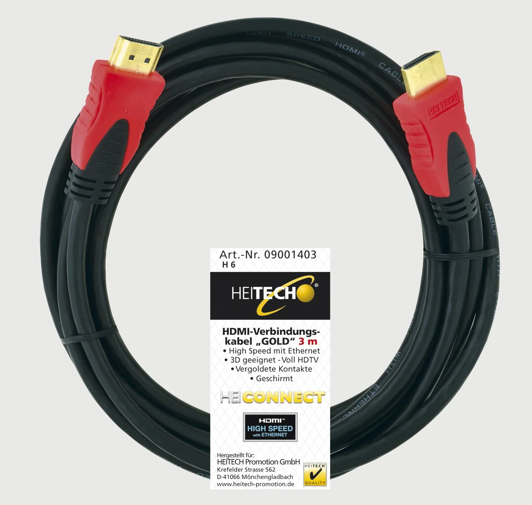 HDMI Verbindungskabel "Gold", 3m - 2