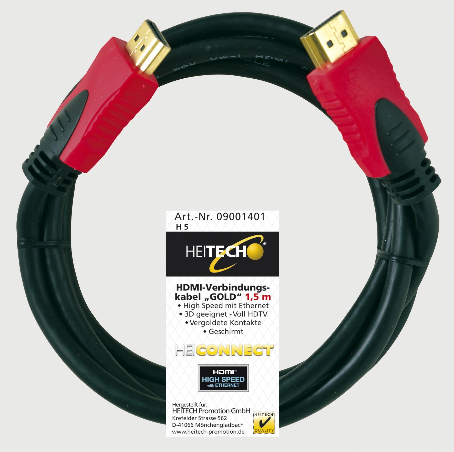 HDMI Verbindungskabel "Gold", 2m - 2