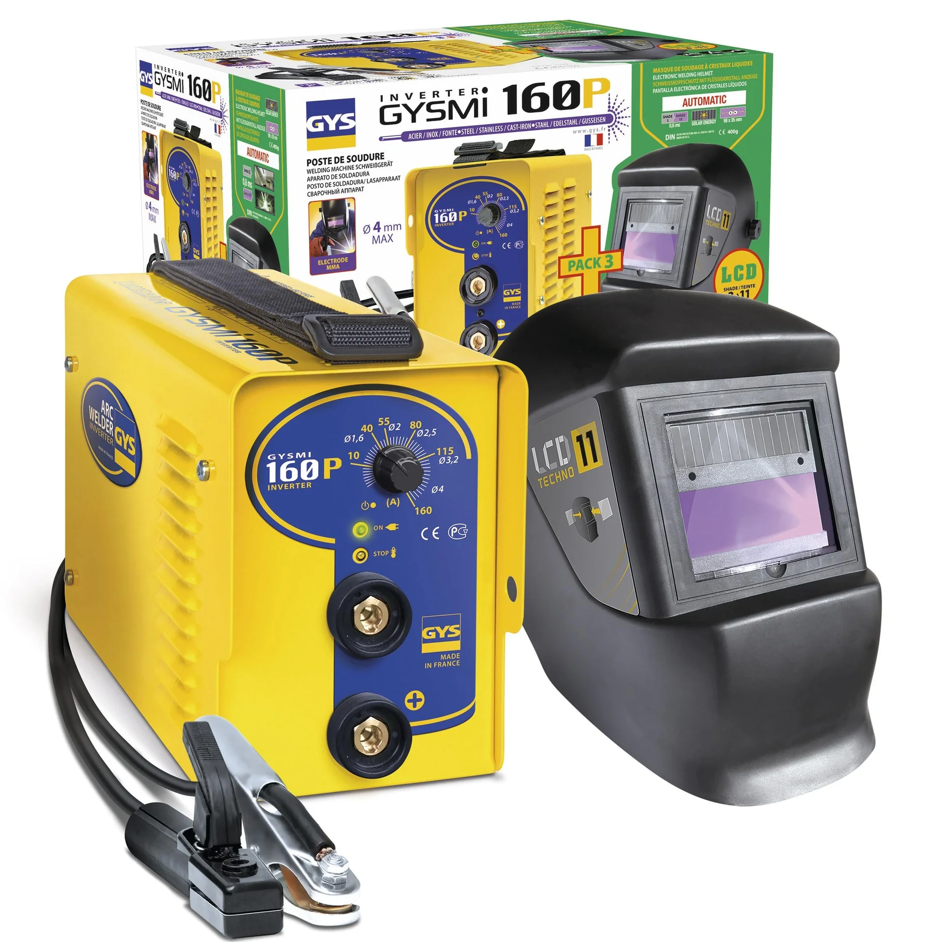 Schweißinverter GYSMI 160P und Schweißhelm Techno 11 - 1
