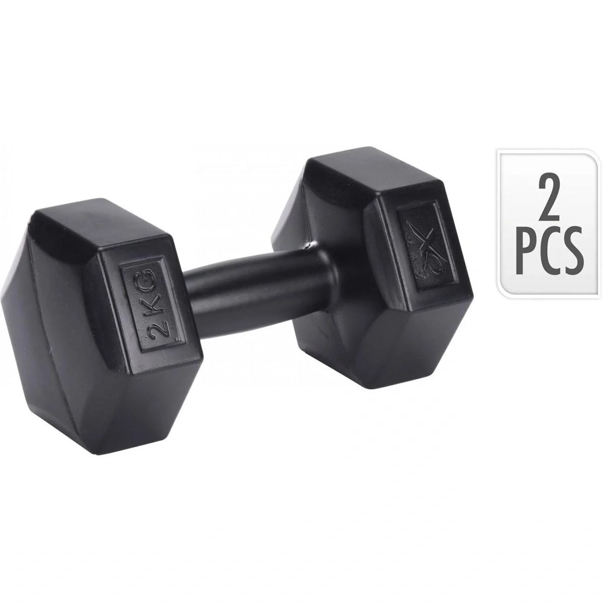 2 Stück Kurzhanteln - 2x 2KG - Schwarz - 1