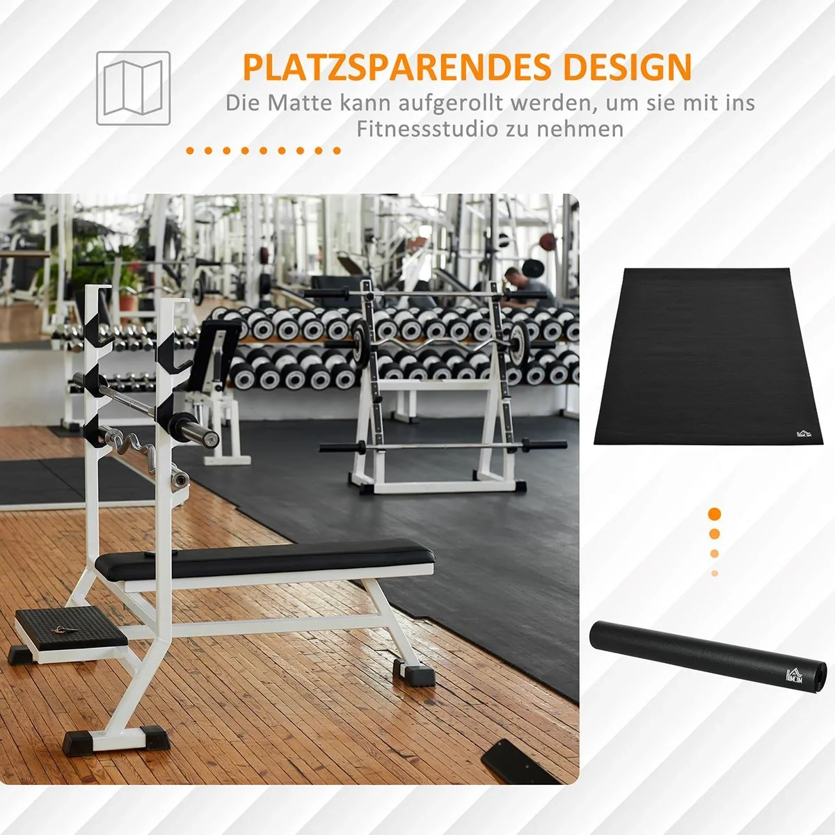 Bodenschutzmatte für Fitnessgeräte Sport Multifunktionsmatte Gymnastikmatten Yogamatten Anti-Rutsch Fitnessgerät für Hei - 5