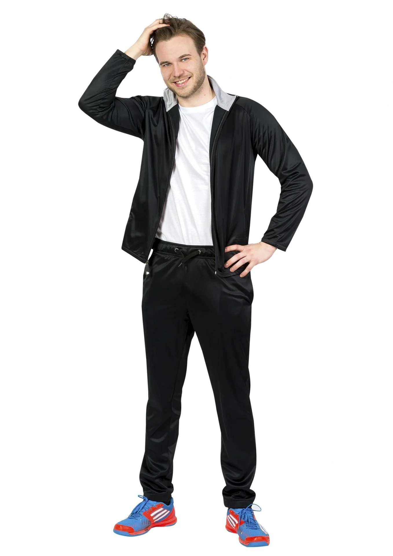 Trainingsanzug, 2-teilig, schwarz/grau, Gr. XL - 10