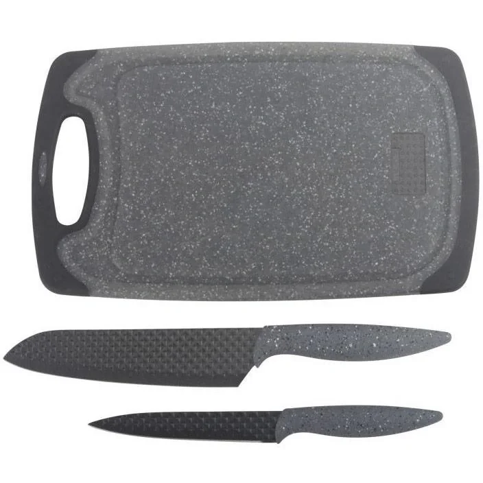 2-teiliges Messerset mit Schneidebrett - Rot - 1