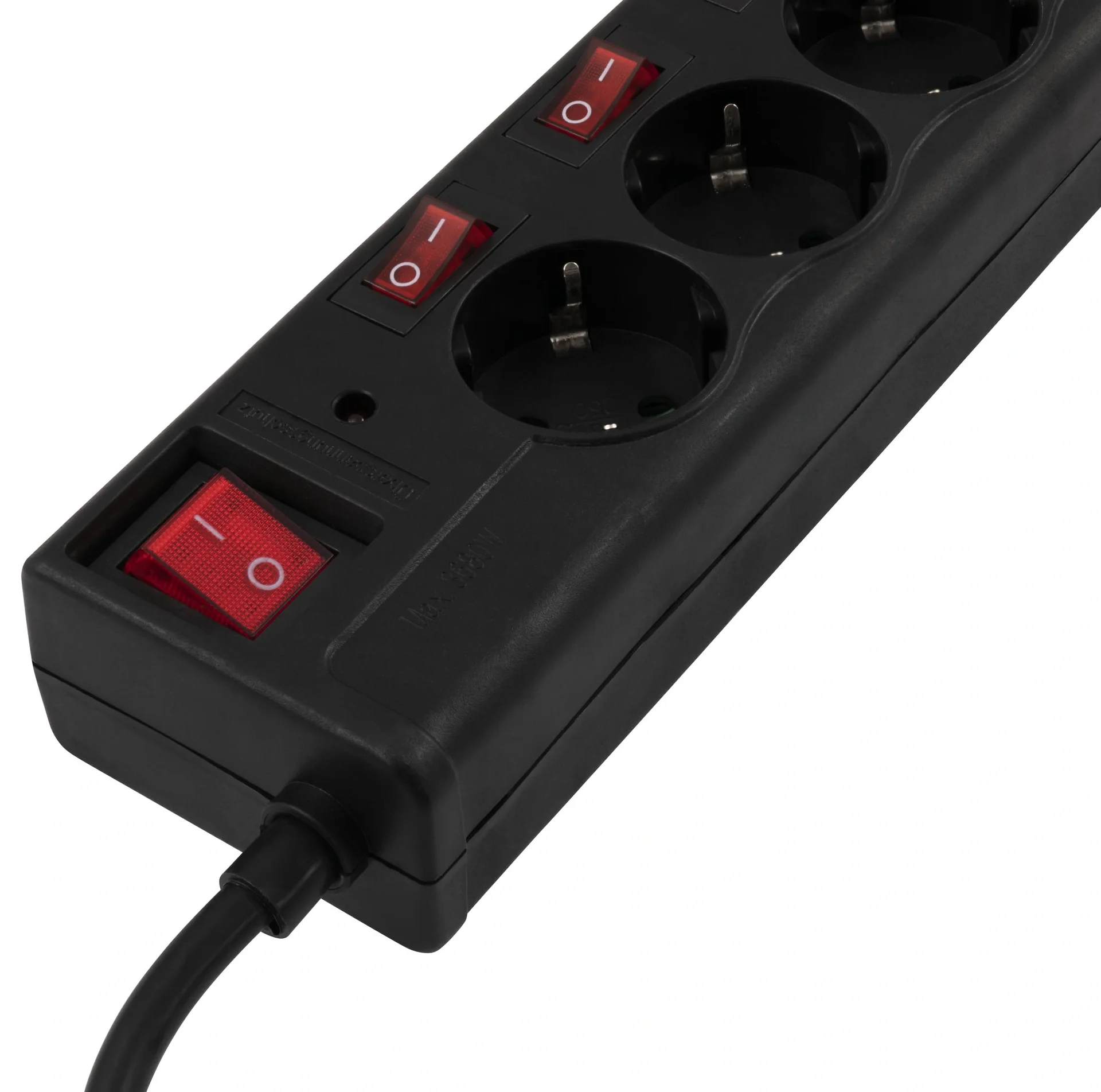 6fach schwarz Steckdosenleiste Überspannungsschutz - 3