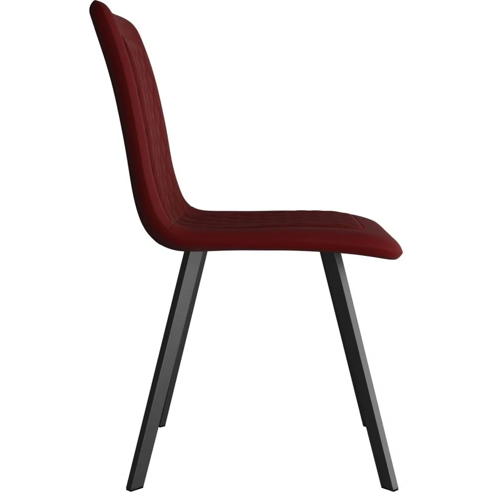 Esszimmerstühle 2 Stück Samt rot - 6