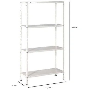 3 Stück Metall-Lagerregal/Regal mit 4 Fachböden - 200kg Kapazität - (HxBxT) 145x72,5x30cm - 50kg pro Fachboden - 3