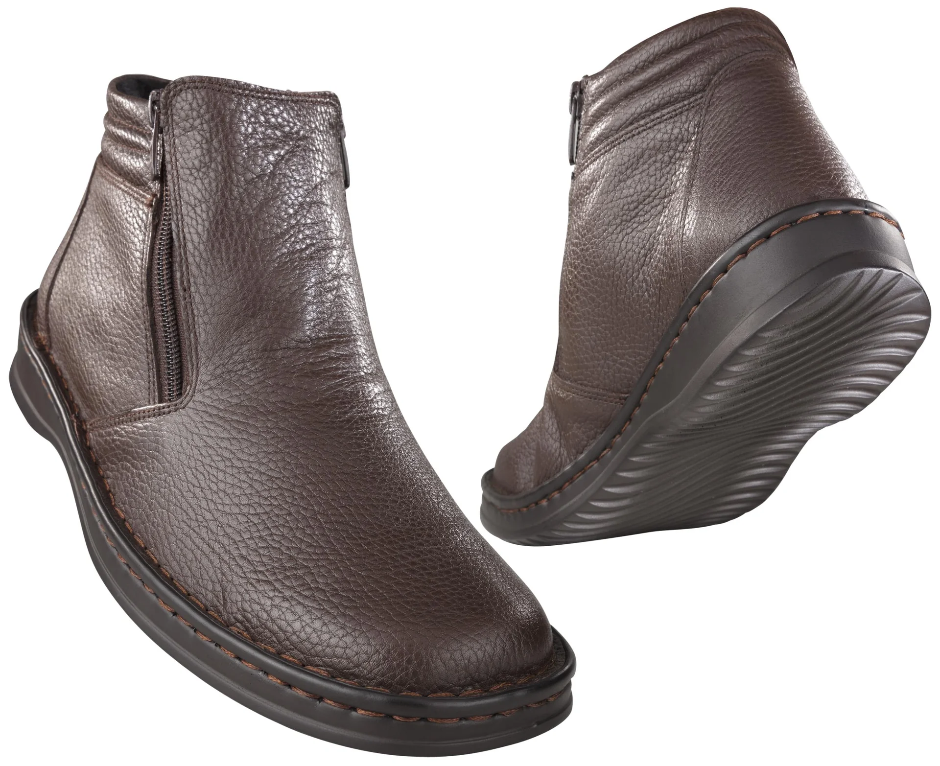 Halbstiefel mit Reißverschluß, Farbe braun, Gr.40 - 4