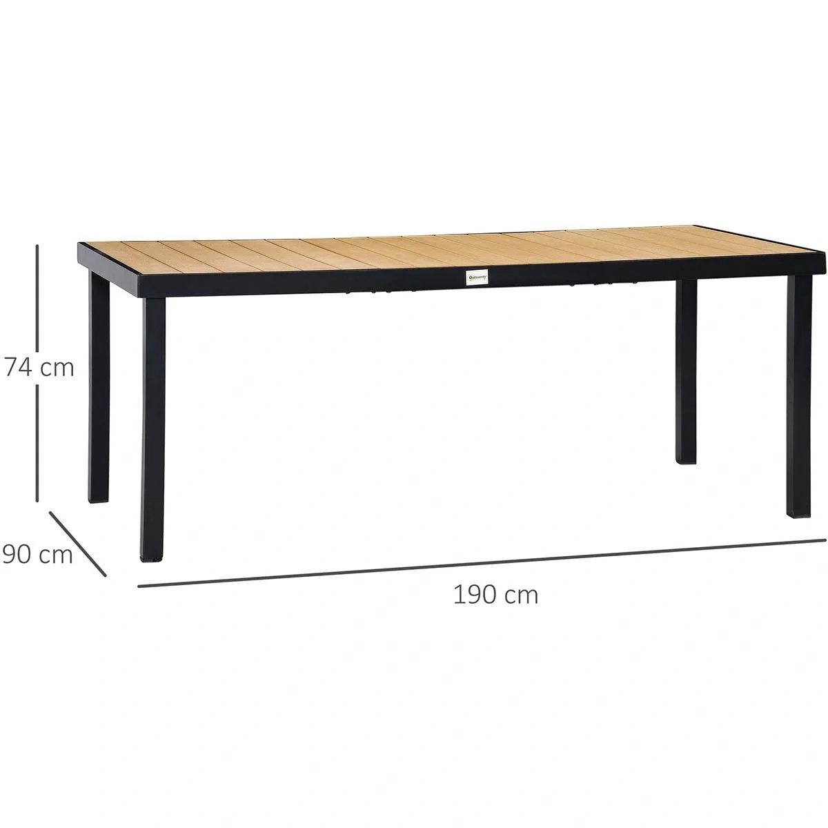 Gartentisch für 8 Personen Aluminium 190cm x 90 cm x 74 cm - 5