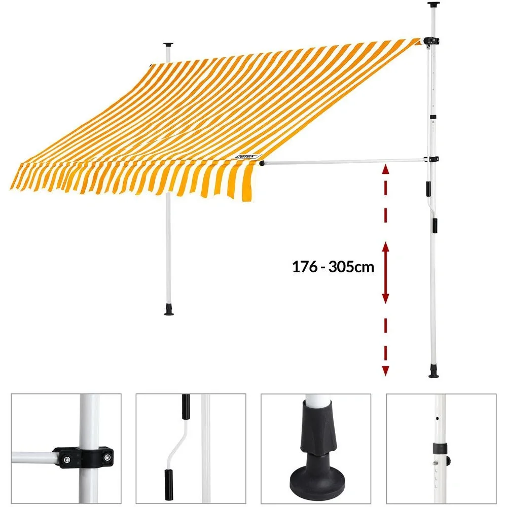 Klem Sonnensegel gelb/weiß 250cm - 6