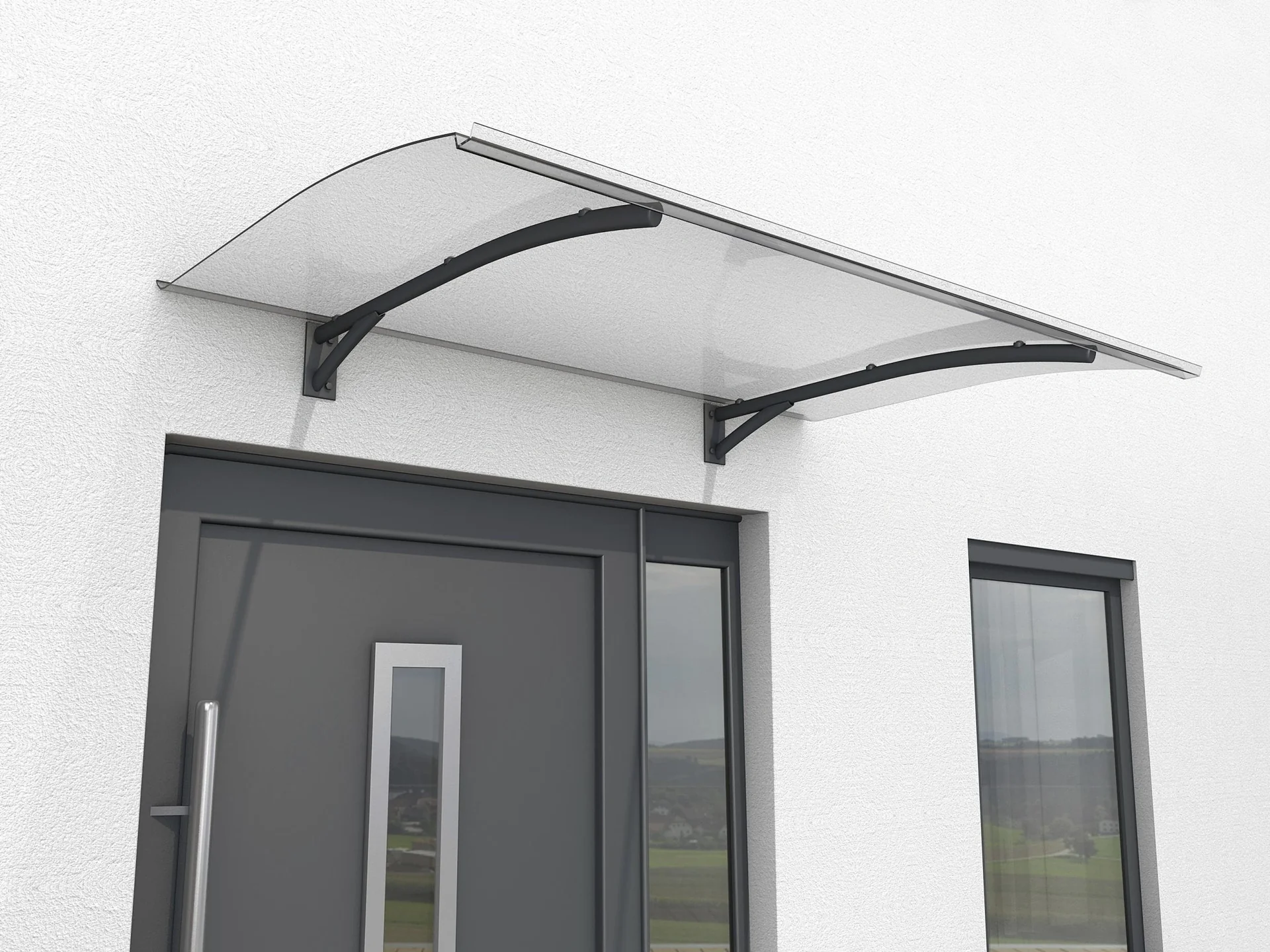 Pultvordach Typ PT Secco 150, Anthrazit, 150 x 90 x 22 cm, 3 mm klar - 3