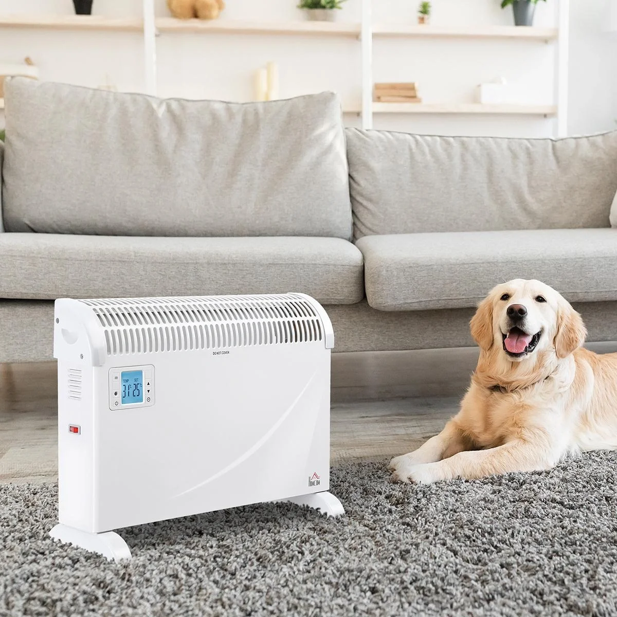 Heizgerät Heizlüfter 2000W mit 3 Stufen Warm 24-Stunden-Timer Metall Kunststoff Weiß 58,5 x 20 x 43 cm - 5