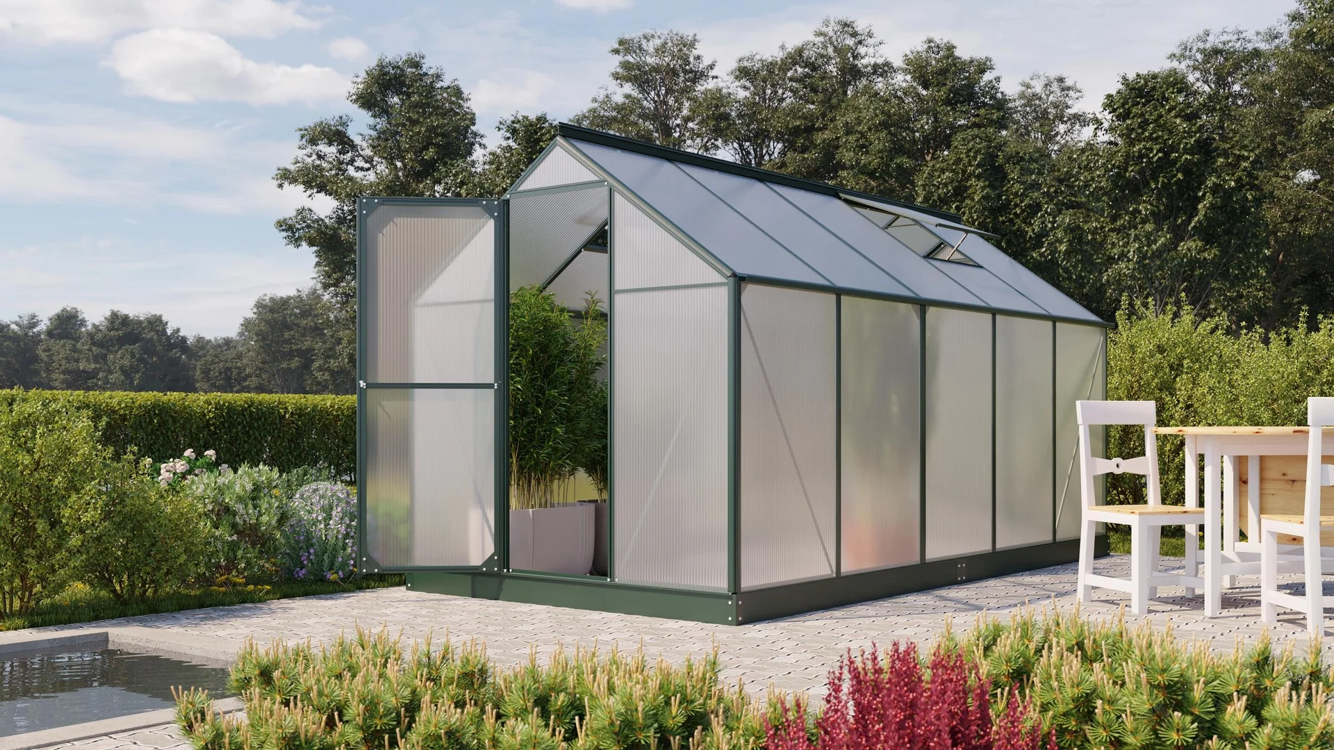 Gewächshaus Eos 7500 HKP4 mm, Farbe smaragd - 3