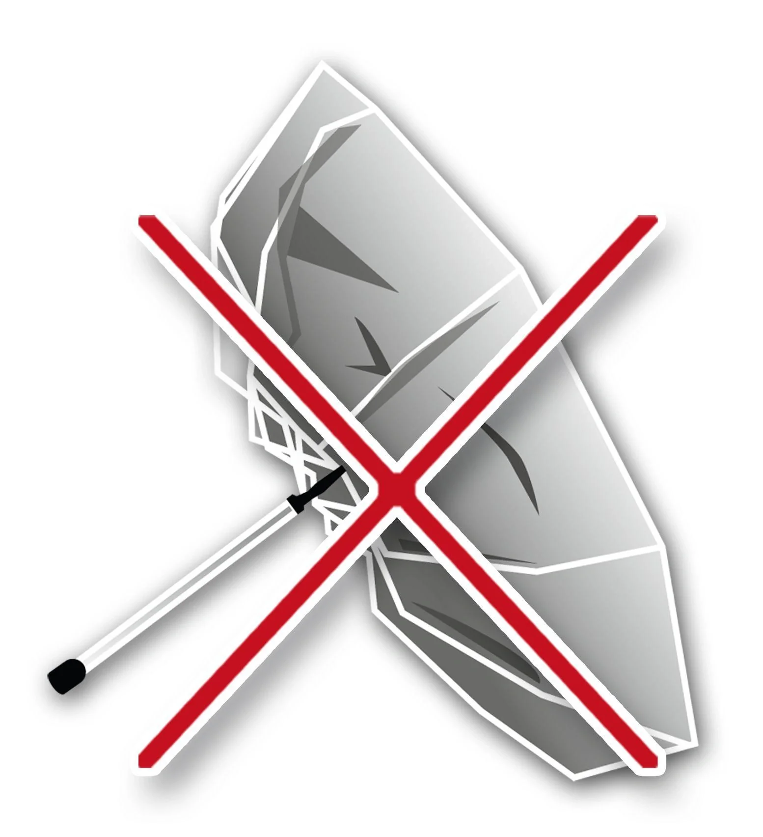 Sturm-Regenschirm "Kyrill", Schwarz/ Silberfarben - 6