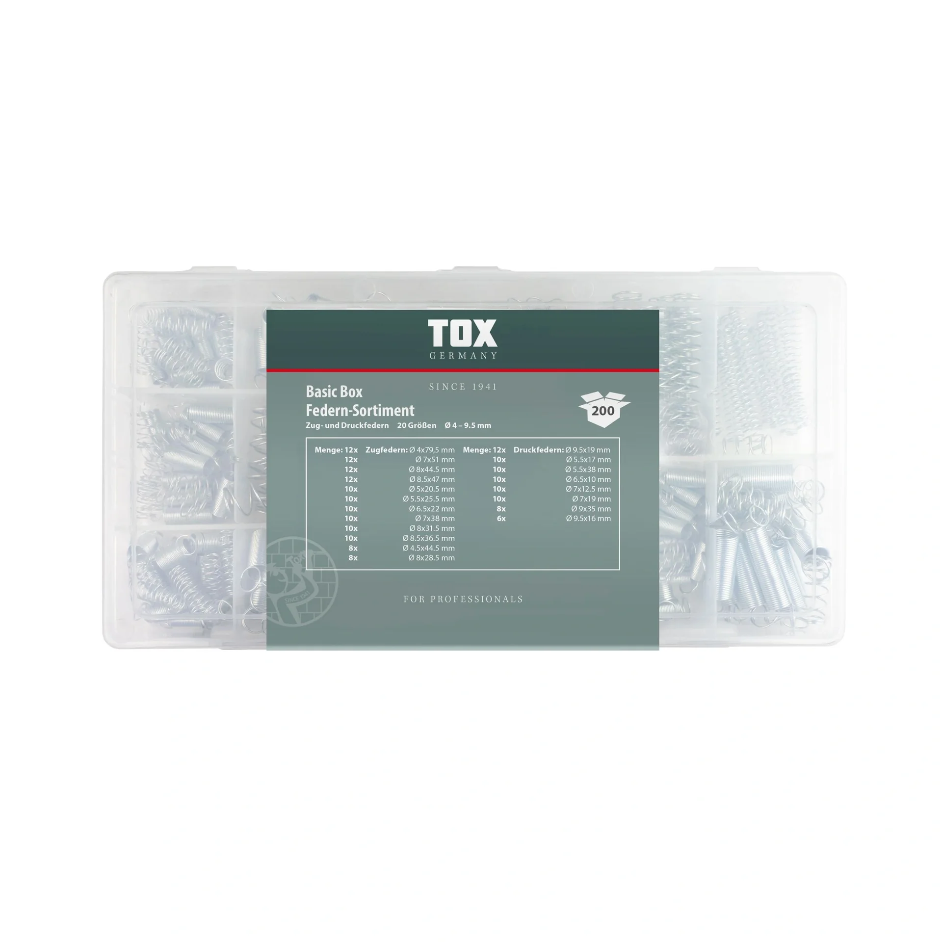 Federn - Sortiment Basic Box 200-teilig - 4