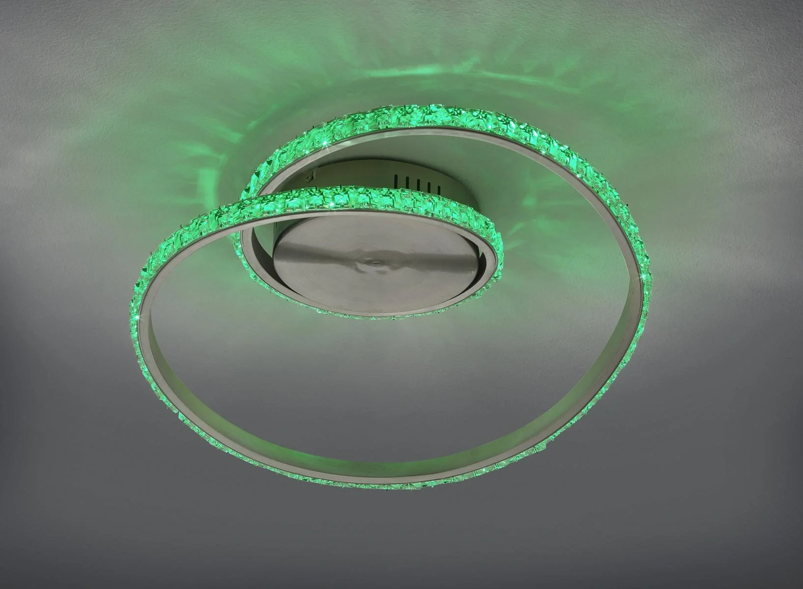 LED-Deckenleuchte RUBIN, 19 W RGBW, 3000K, 1700 lm, Fernbedienung, Alu gebürstet, Kristall-Cover - 4