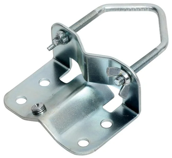 Mastfussschelle Stahl inklusive 6 Kant Holzschrauben 8x40 verzinkt - 1