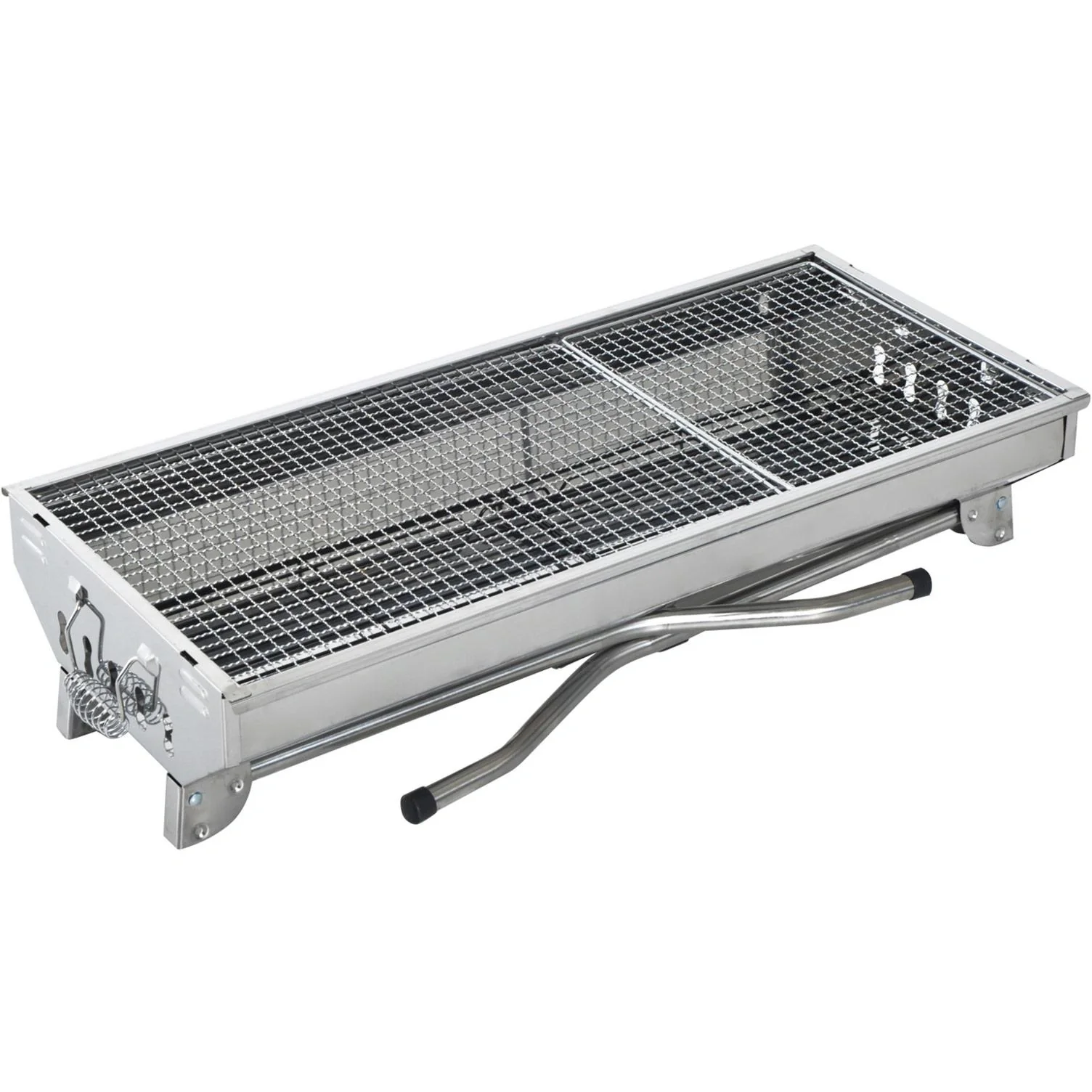 Holzkohlegrill Standgrill 73x33cm Edelstahl Silber - 1