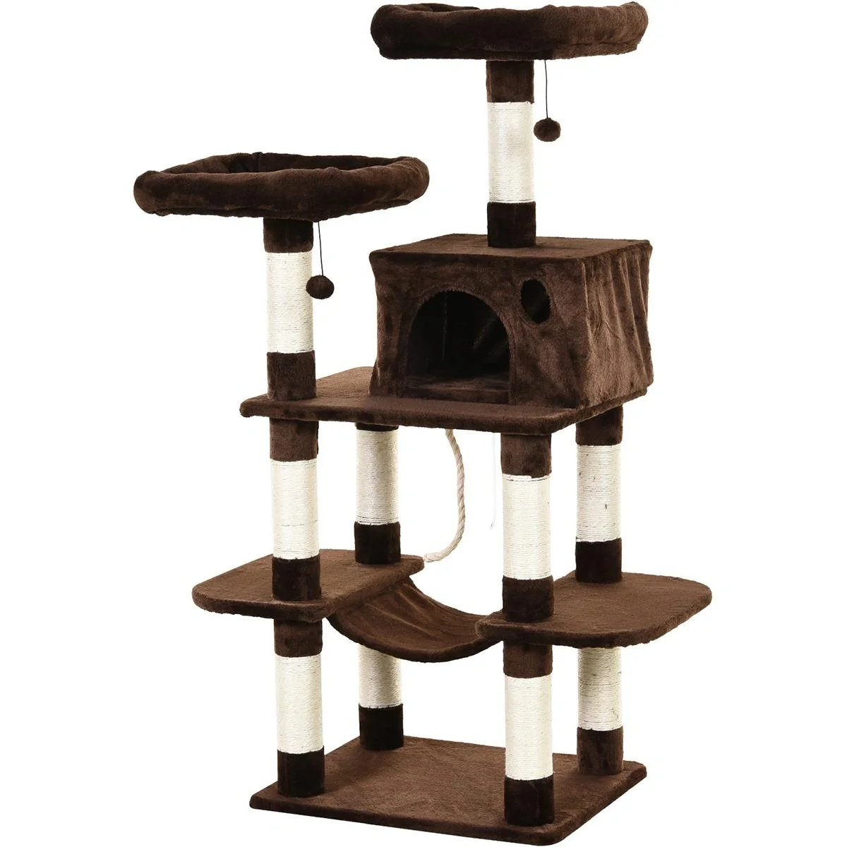 Kratzbaum mit Hängematte und Spielbällen - 1