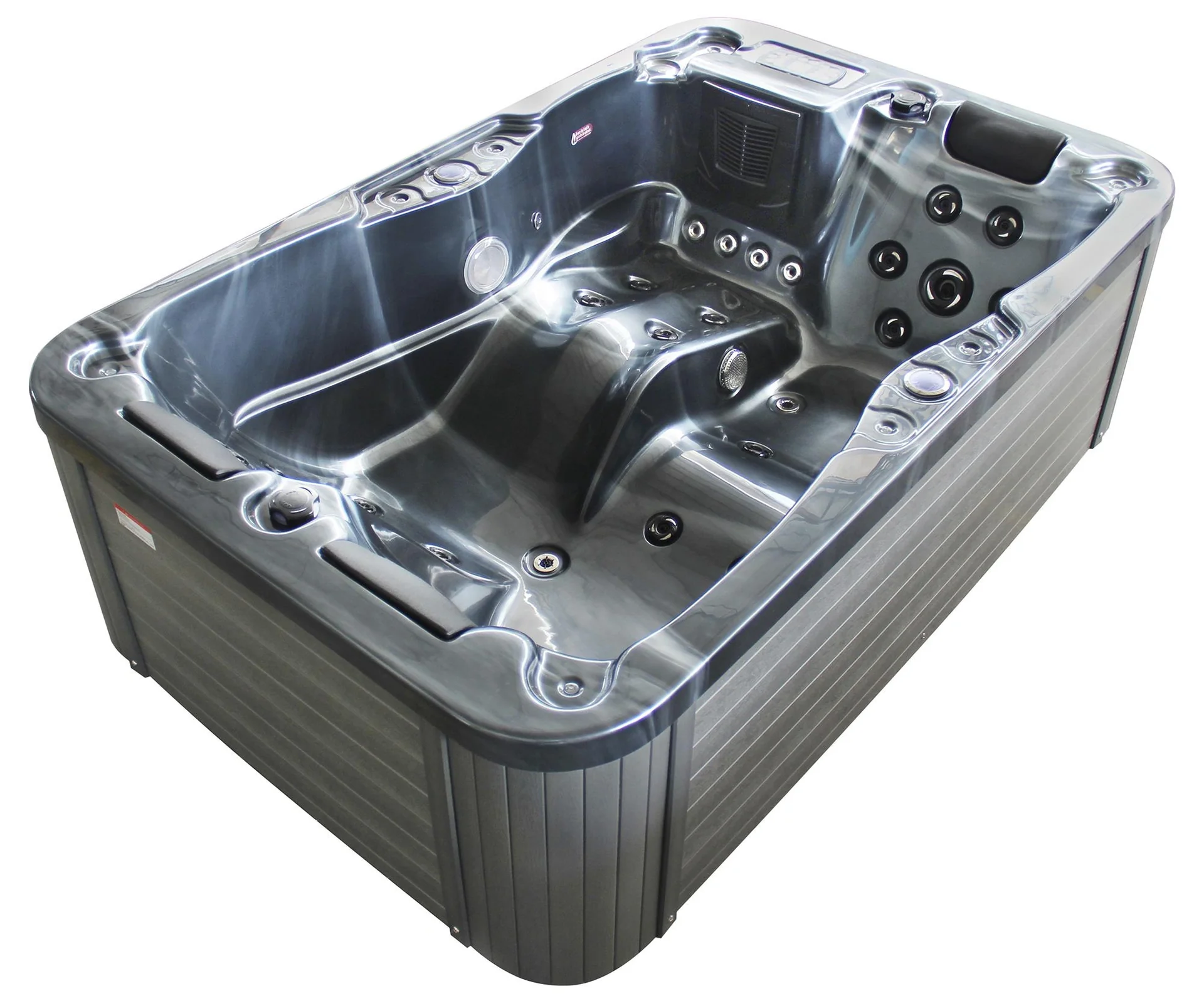 Whirlpool - Kreta schwarz mit Unterwasserbeleuchtung - 4