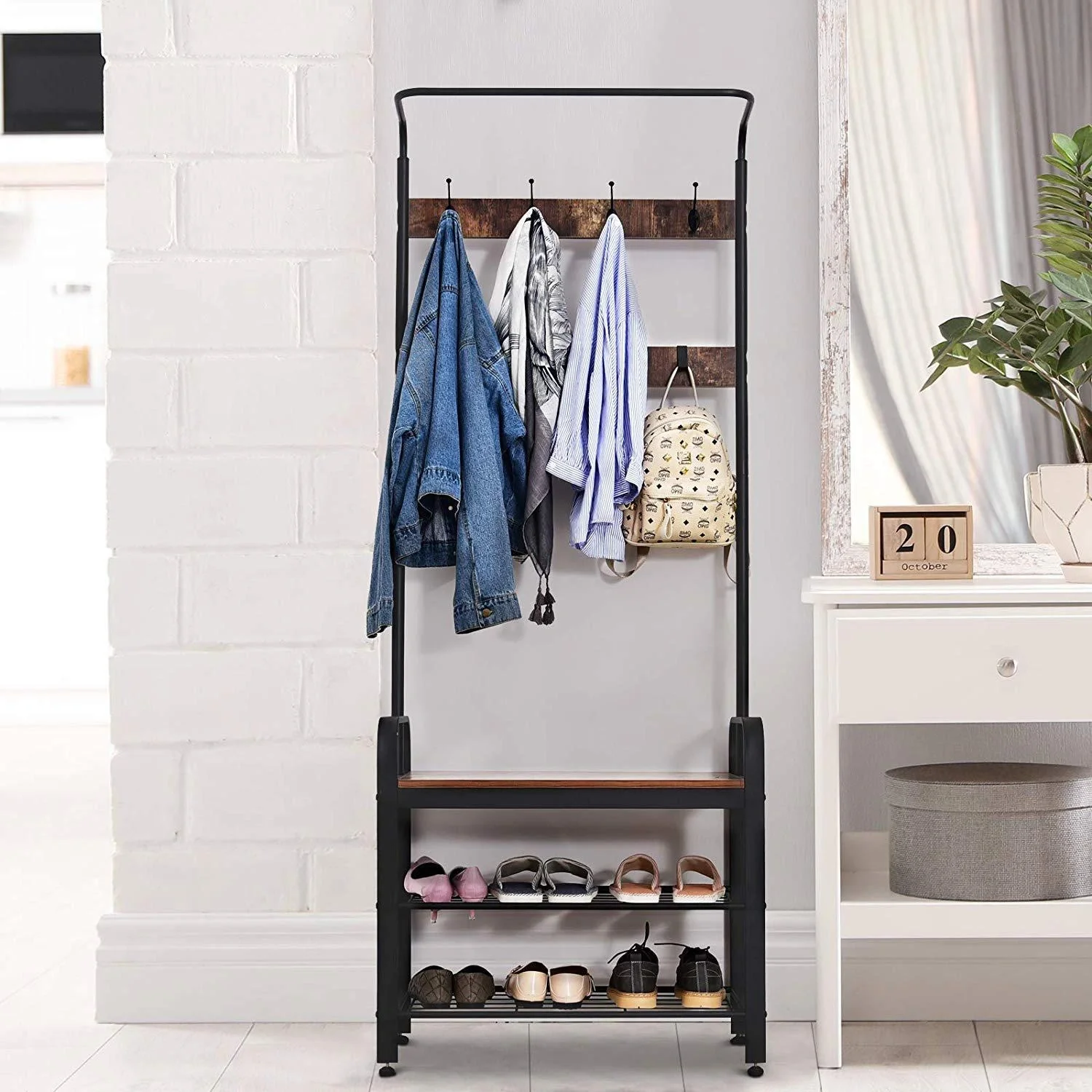 Kleiderständer mit Schuhbank - 10