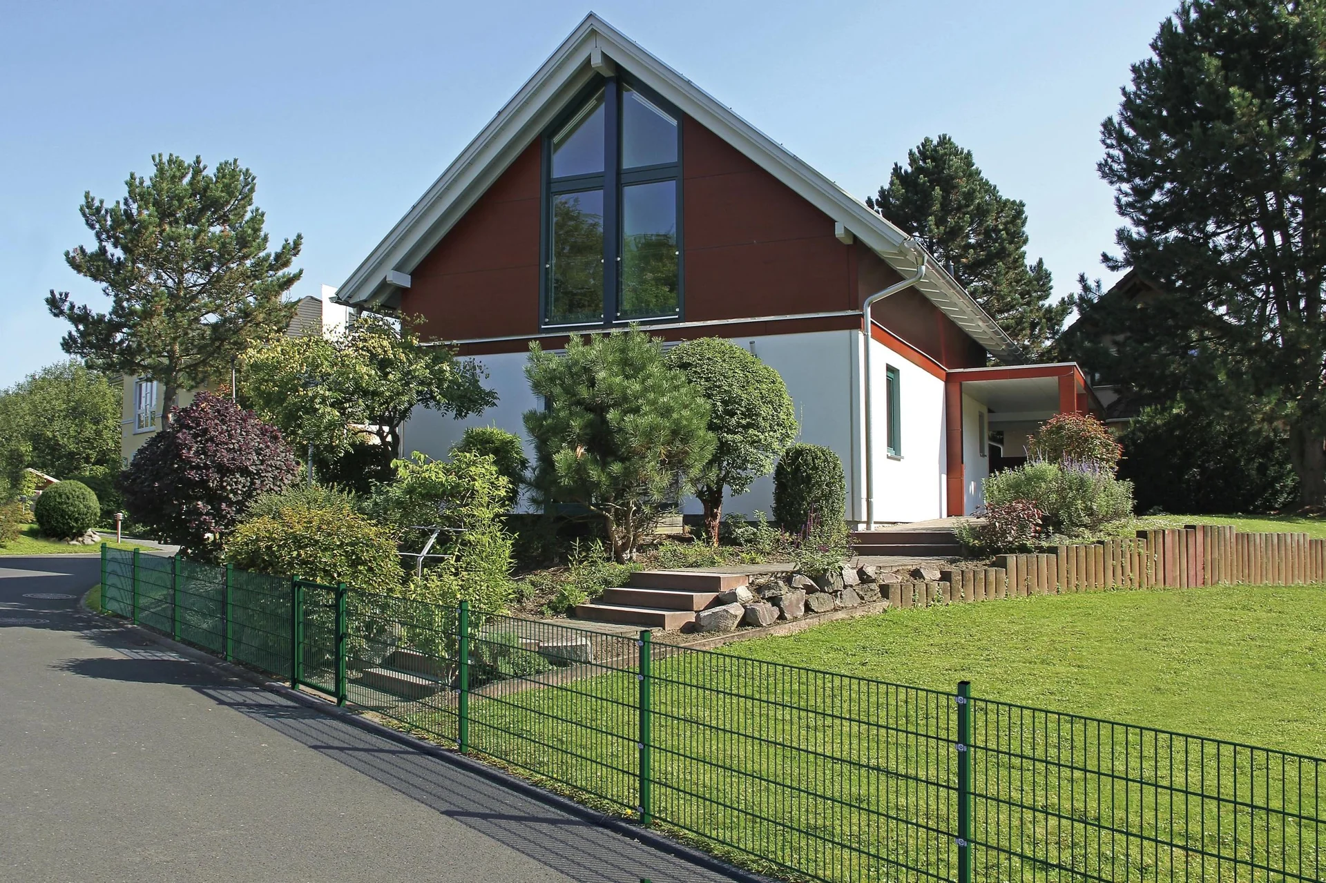 Doppelstabmattenzaun Komplettset, grün, Höhe 160 cm, Länge 20 m - 6