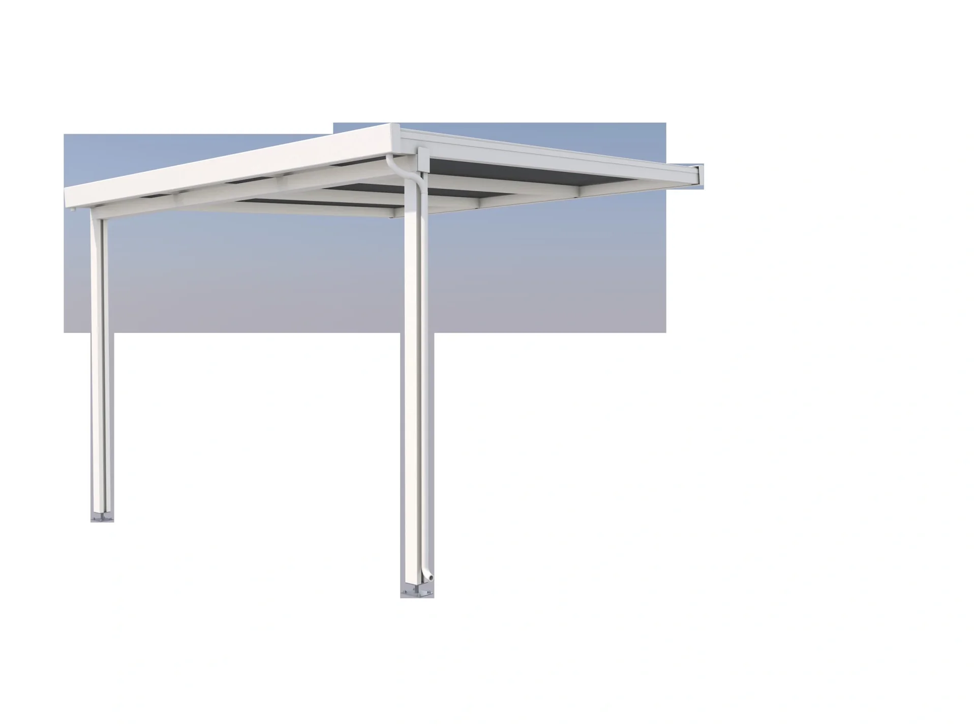 Terrassendach Premium, weiß, 3094 x 3060 mm - Polycarbonat Stegplatten 16 mm, opal - 3