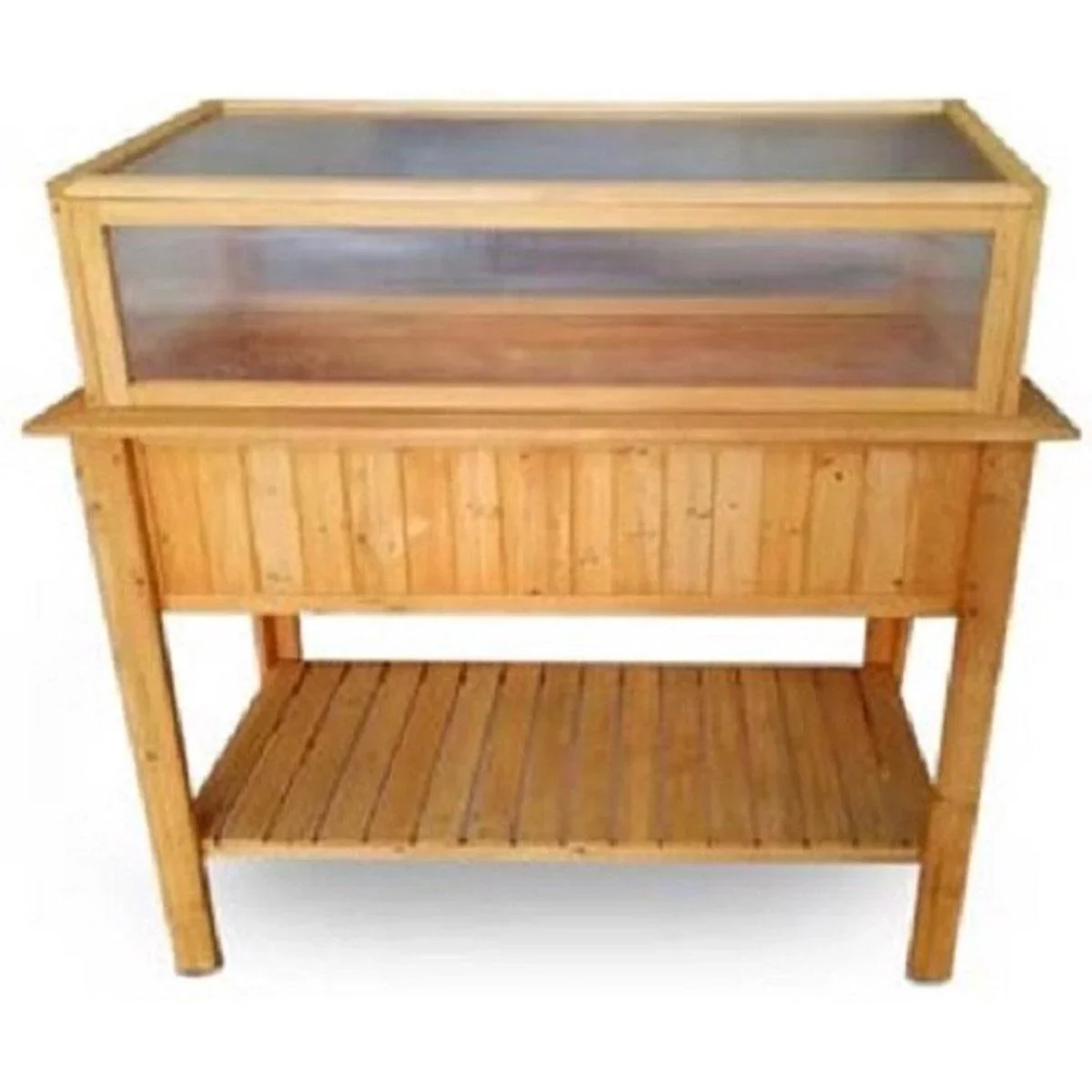 Garten Holz Gewächshaus / Gemüsegarten Tisch auf Beinen - 113x57x90cm inklusive Compo Sana 10L Blumenerde - 3