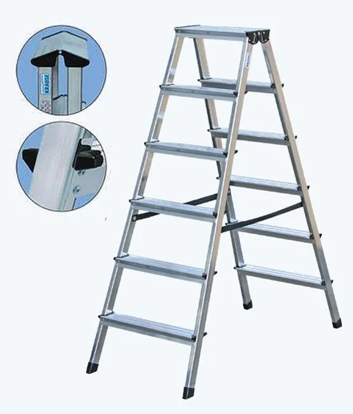 Alu Stufen Doppelleiter 2 x 6 Stufen - 1