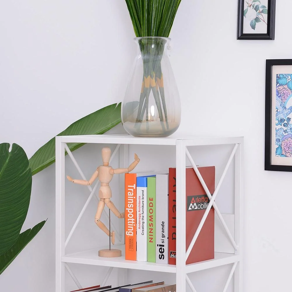 Standregal Bücherregal Aufbewahrungsregal Metall Weiß 40 x 35 x 143,5 cm - 9