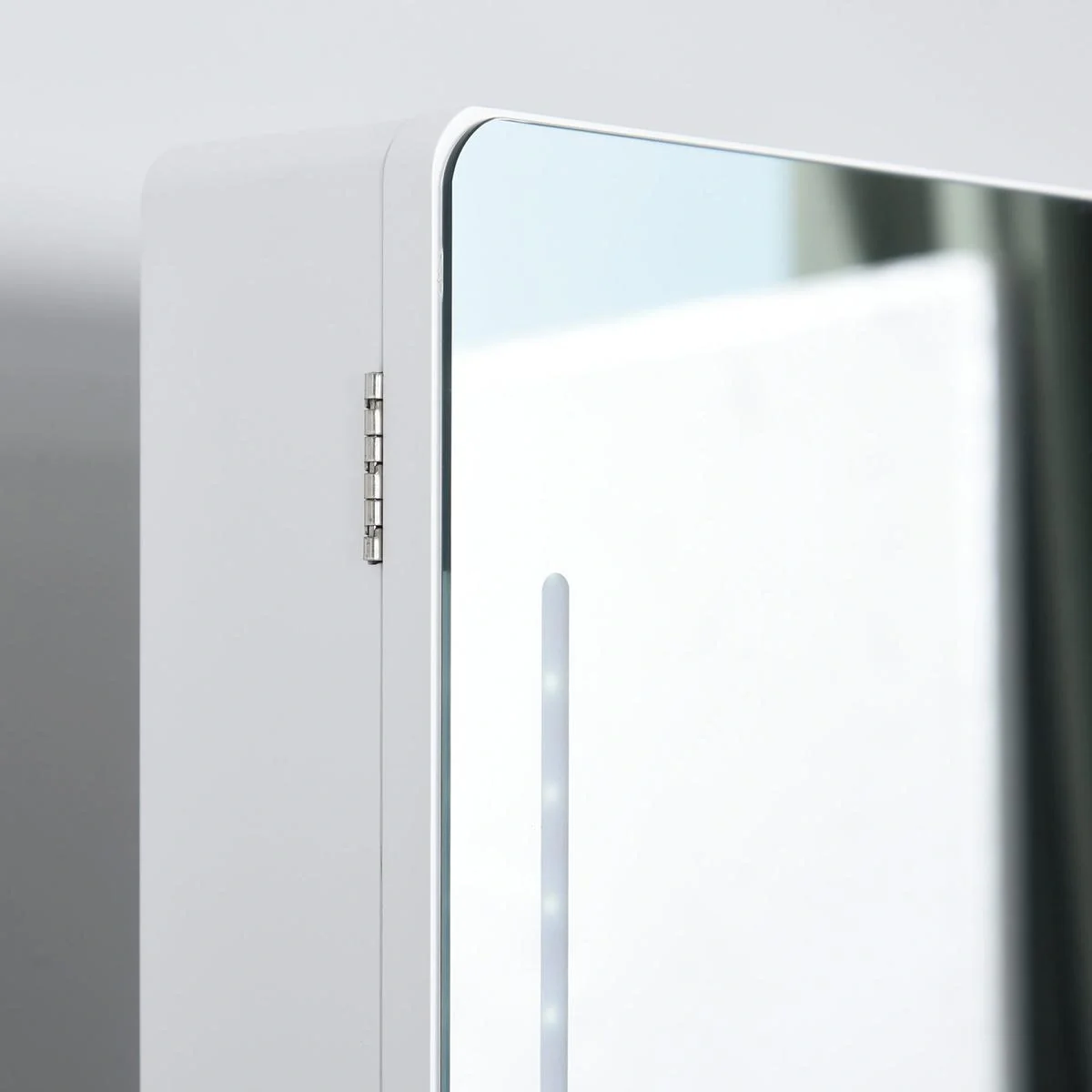 Led-Spiegel mit Schmuckschrank, weiß - 8