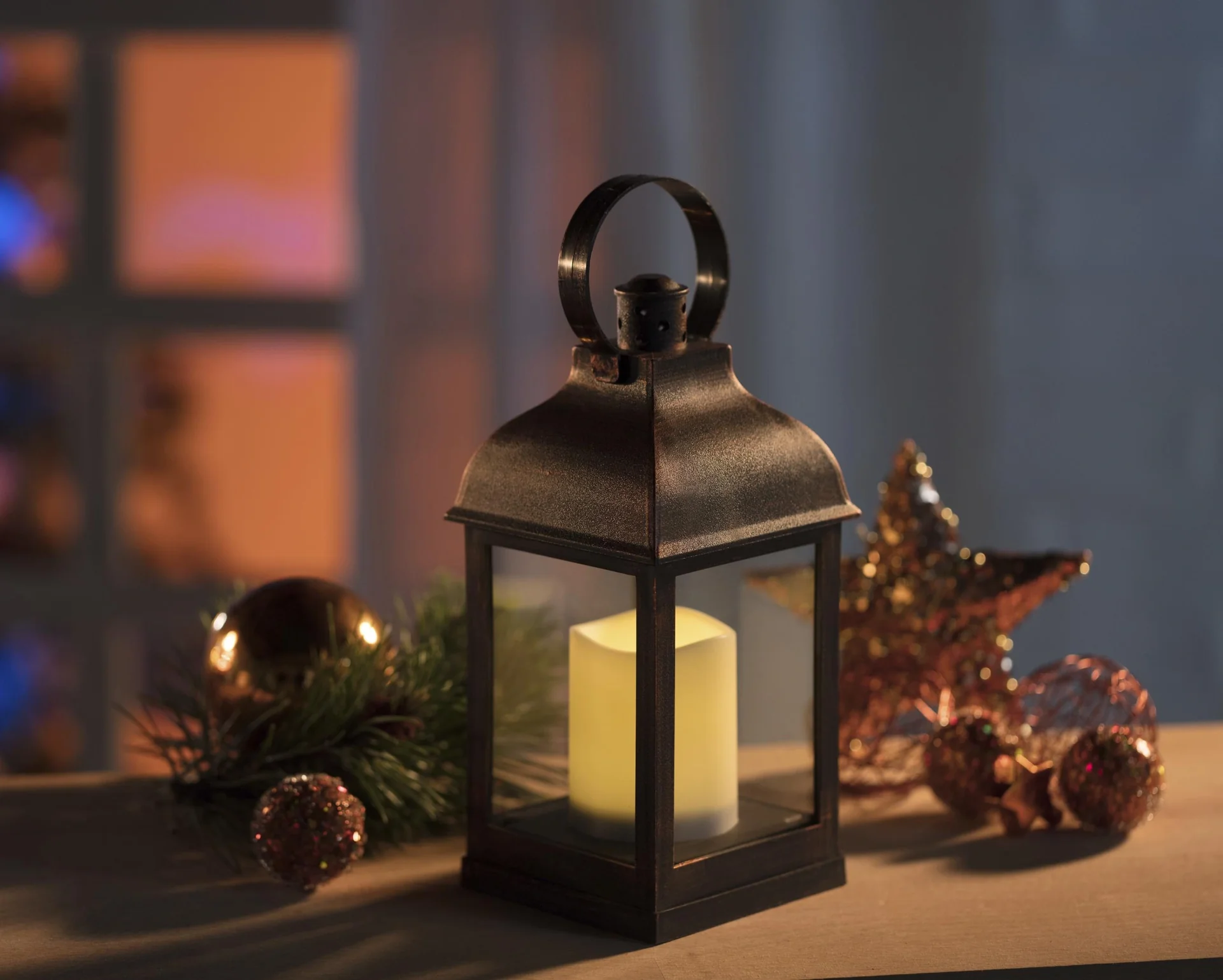 Laterne mit LED Kerze und Flackereffekt - 6