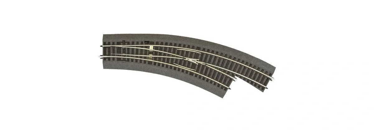 Bogenweiche rechts BWr3/4 für Handbetrieb, mit Bettung - 1