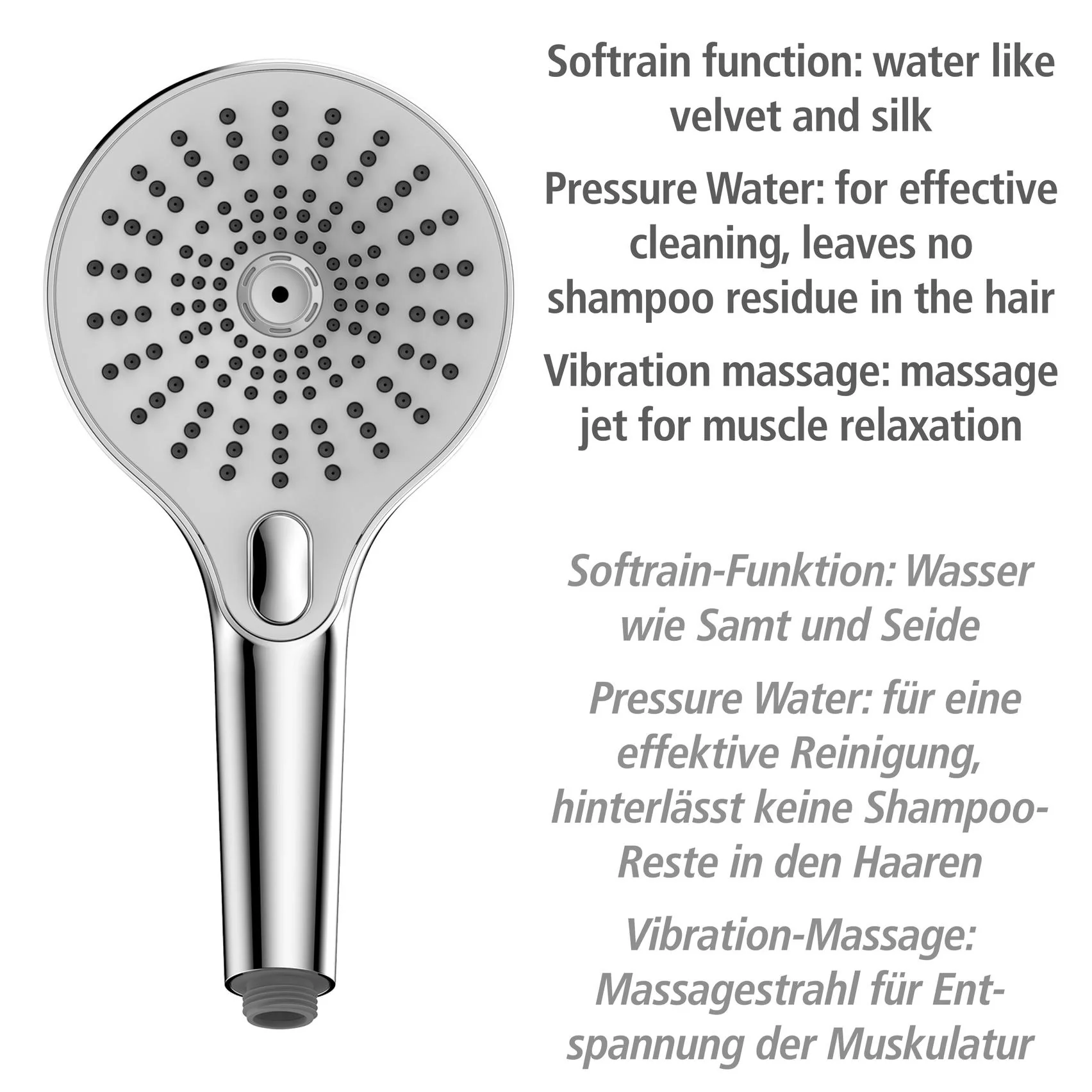 Duschkopf Ultimate Shower Chrom/Weiß, Ø 13 cm - 12