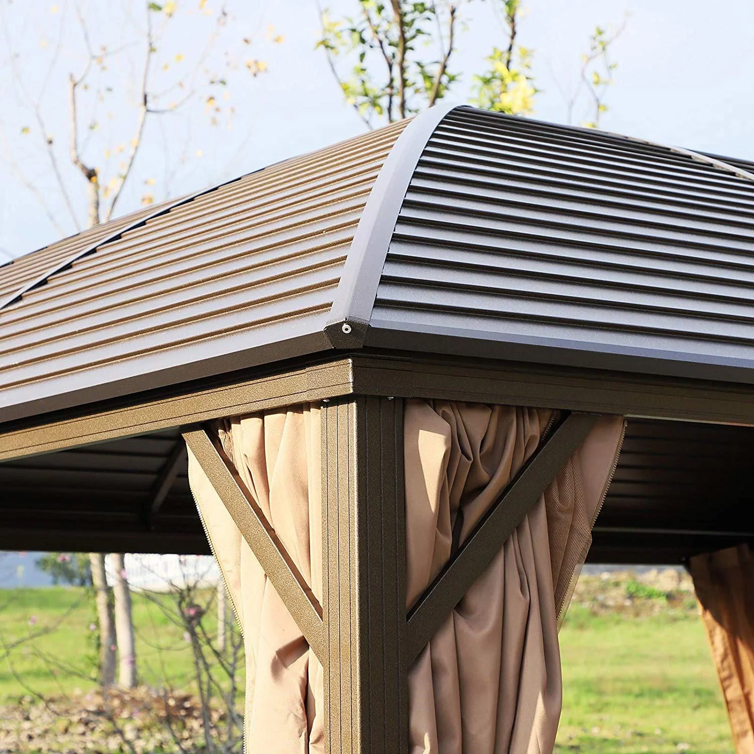 Gartenpavillon mit 2 Laternenhaken - 8