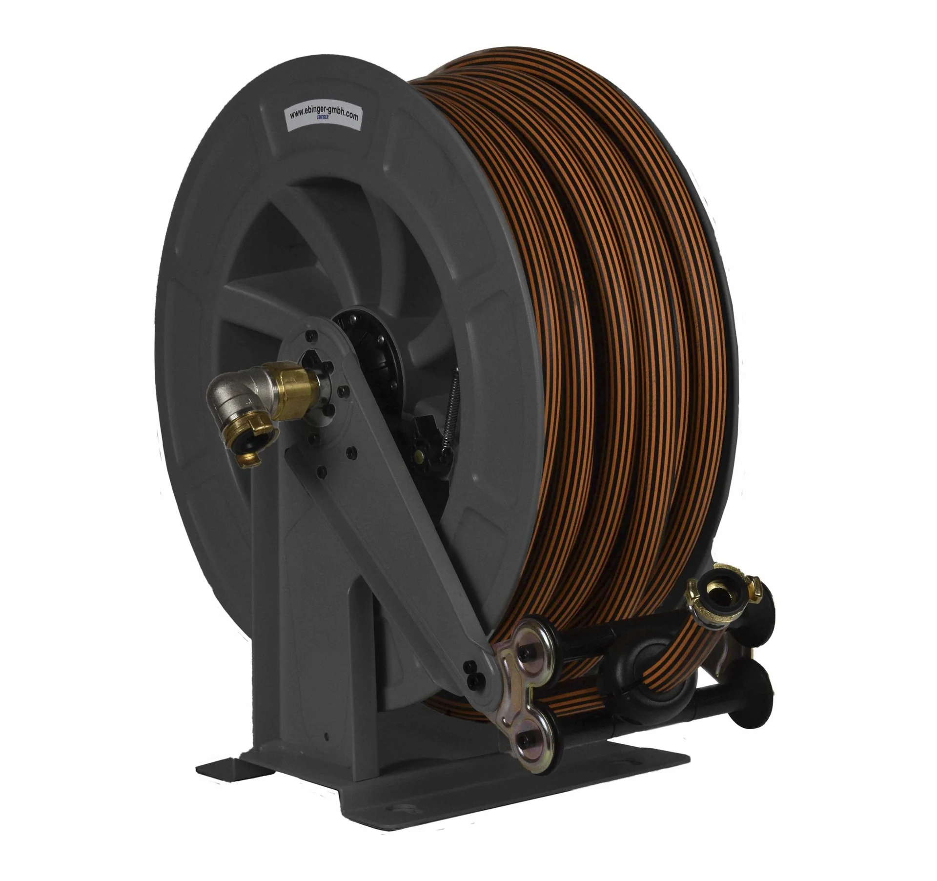 Schlauchaufroller Stahl/ABS-Kunststoffgehäuse OSK 610 mit 15 m, 1" Gummischlauch ET, max. 15bar/90°C - 1