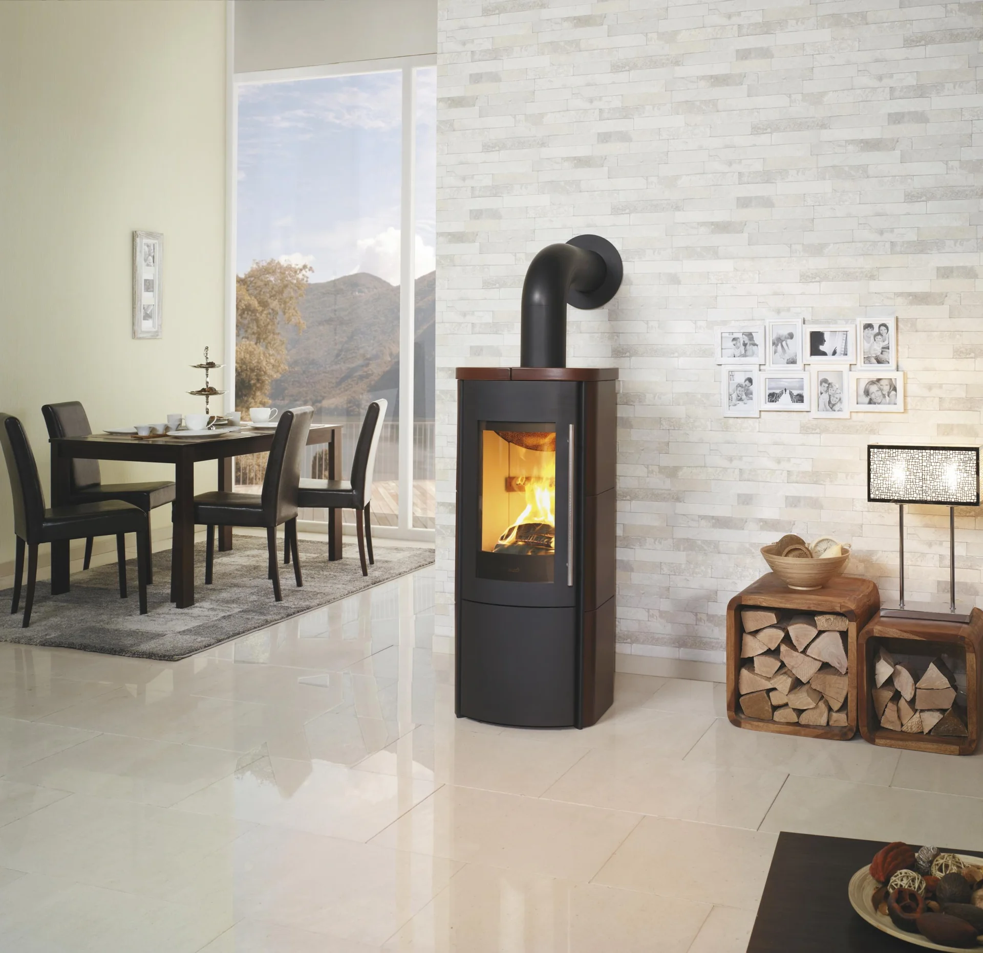 Kaminofen - Lova ECOplus RUA 6 kW - Kacheln creme - 7