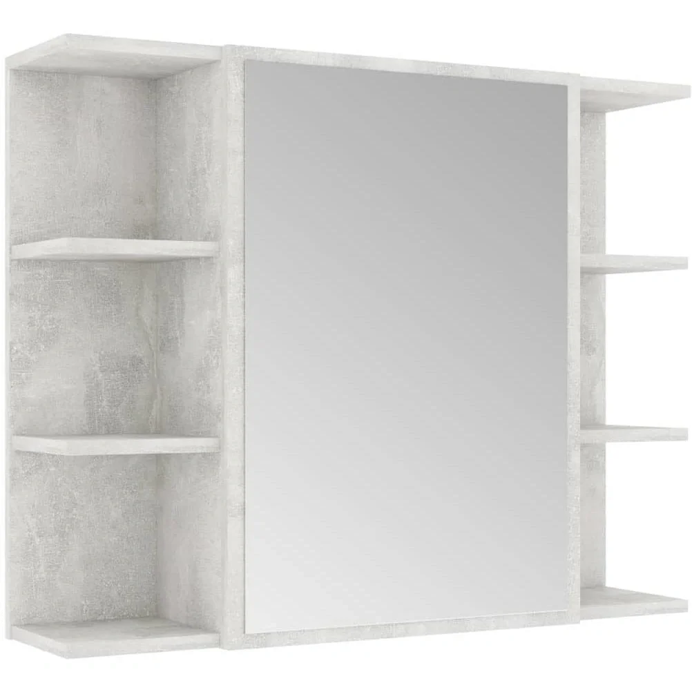 Badspiegelschrank 80x20,5x64 cm Spanplatte betongrau - 3