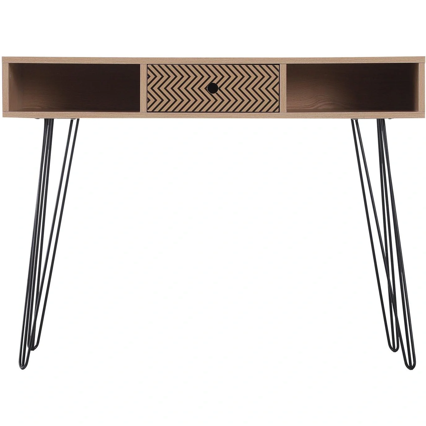 Schreibtisch PC-Tisch Bürotisch Arbeitstisch Computertisch mit Zickzackmuster Natur 100 x 34,5 x 74,5 cm - 6