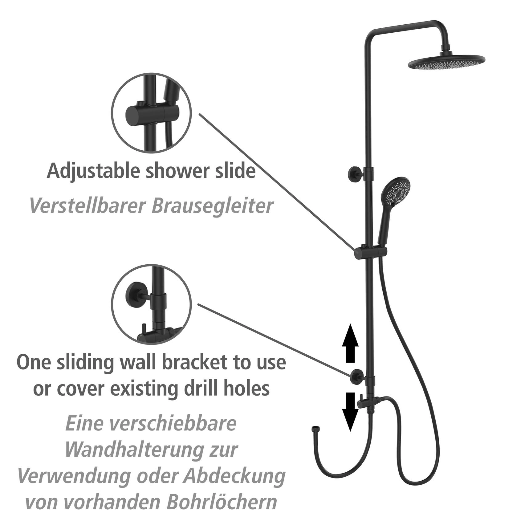 Wasserspar-Duschsystem Watersaving Schwarz - 12