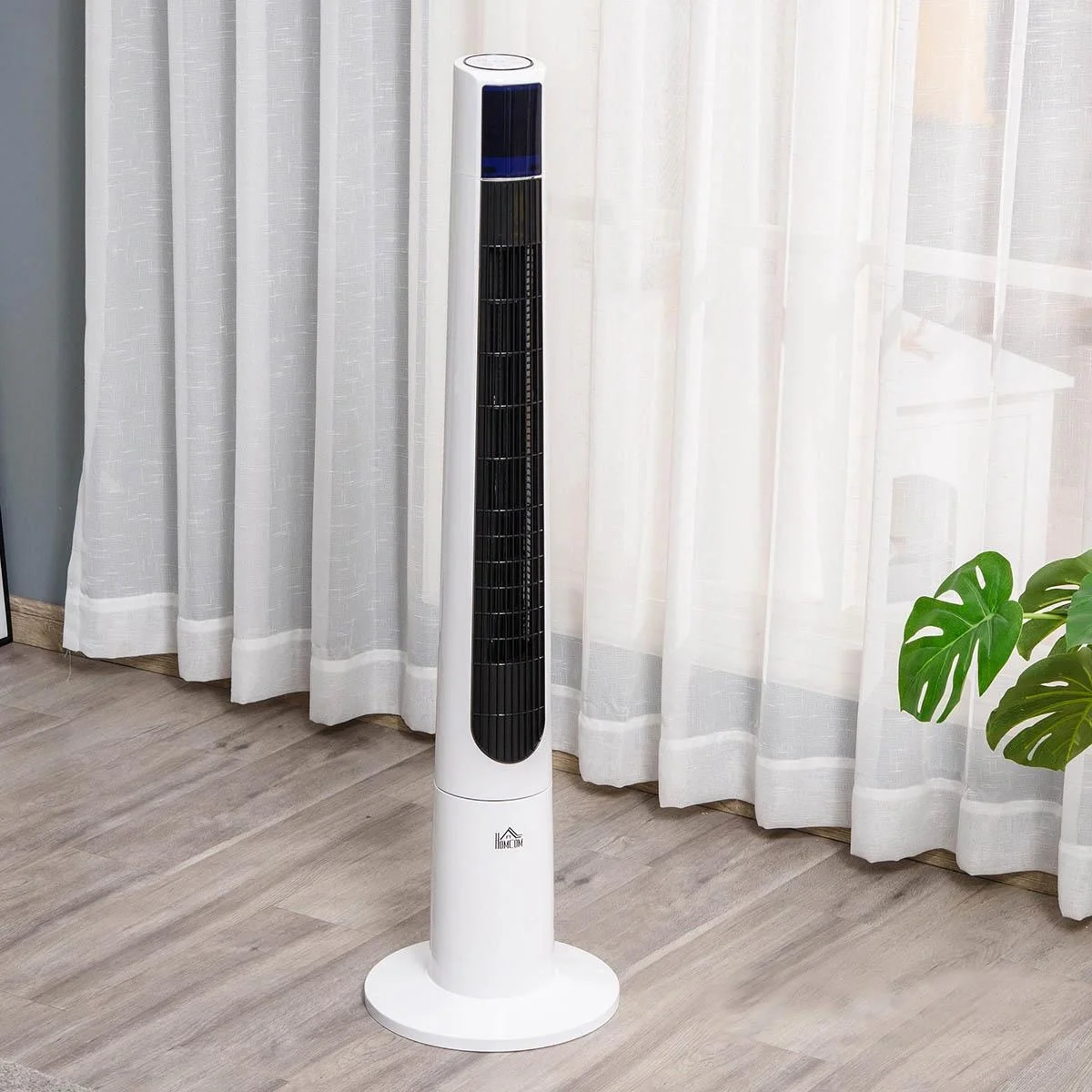 Turmventilator 118,2 cm mit Fernbedienung 3 Modi 3-Geschwindigkeiten LED-Anzeige 220-240V 50 W 12-Stunden-Timer Weiß - 5