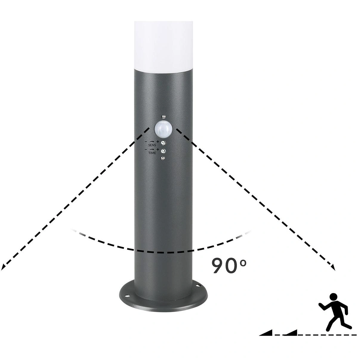 Wegbeleuchtung - Außenbeleuchtung - Außenbeleuchtung - Edelstahl - Mit Sensor -48 x 12 cm - Anthrazit - 4