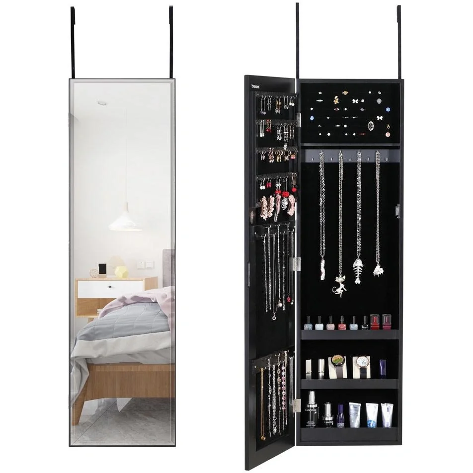 Schmuckschrank schwarz 31,5x9x110cm hängend - 11