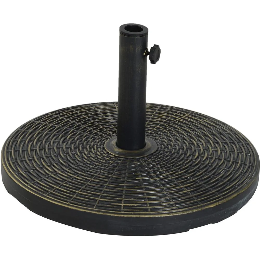 Sonnenschirmständer Schirmhalter Schirmfuß 25 kg Rattanoptik Ø35/Ø38/Ø48 mm Antik Bronze Ø53 x 30 cm - 7