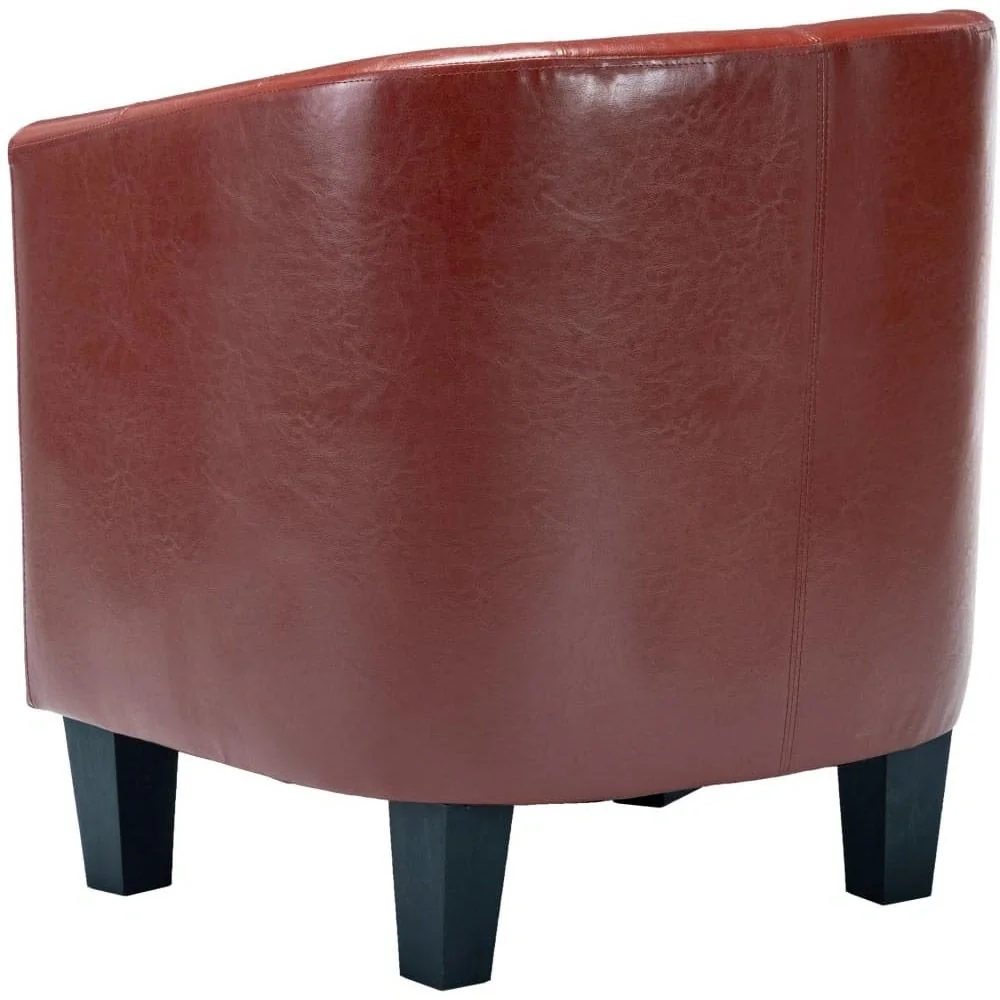 Schalensitz mit Ottomane Kunstleder weinrot - 6