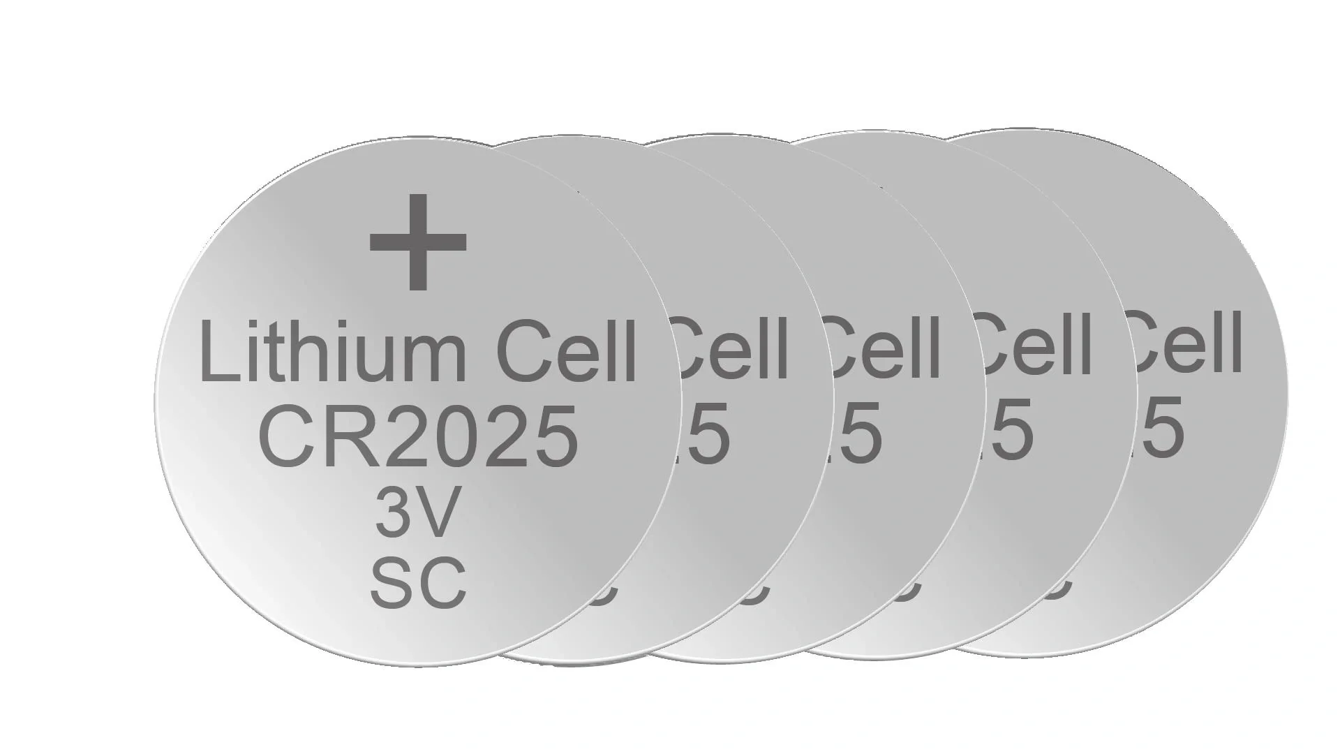 Lithium Knopfzelle CR2025, 3 Volt - 5 Stück - 1