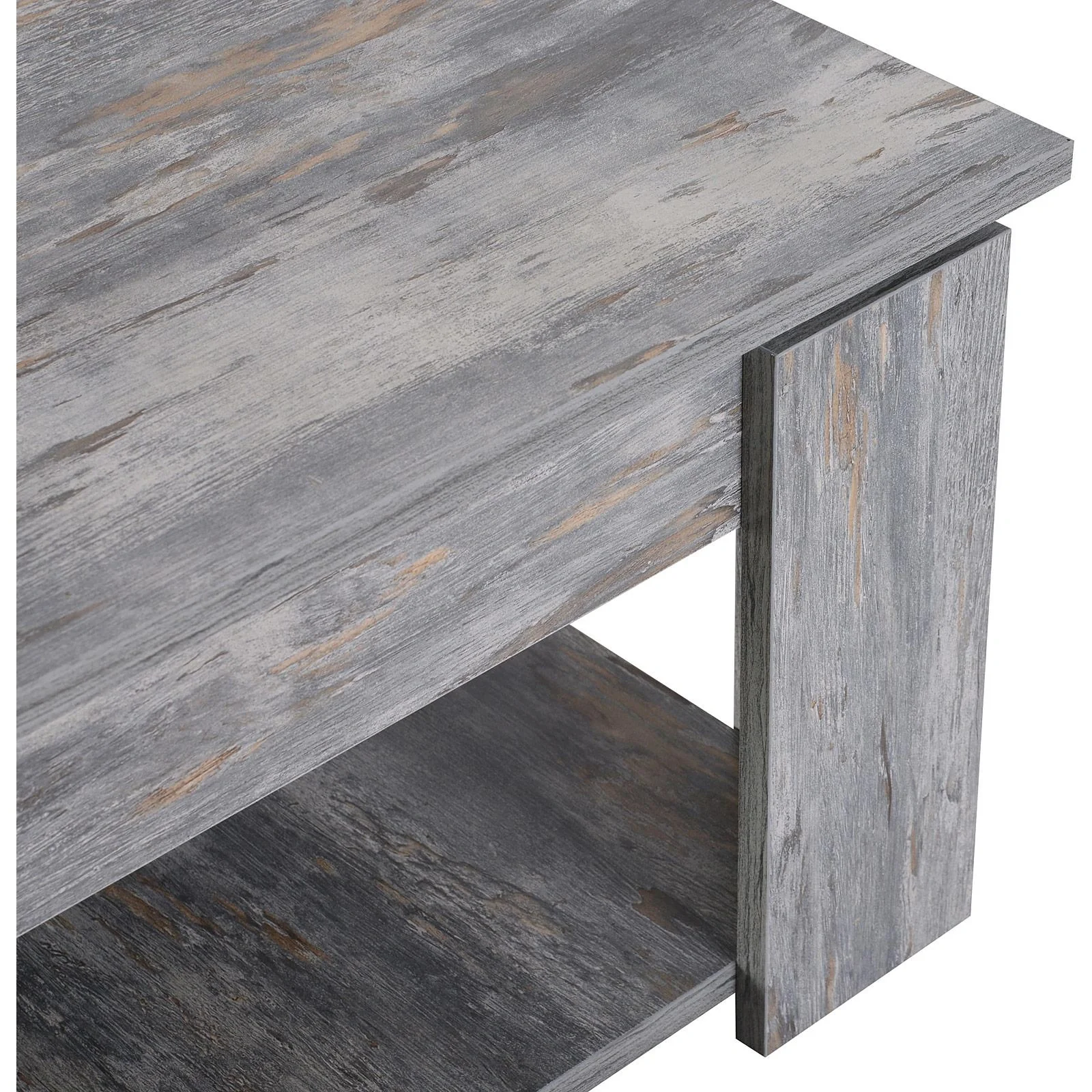 Couchtisch Beistelltisch Holztisch mit Ablage Pinie Shabby 80 x 80 cm - 9