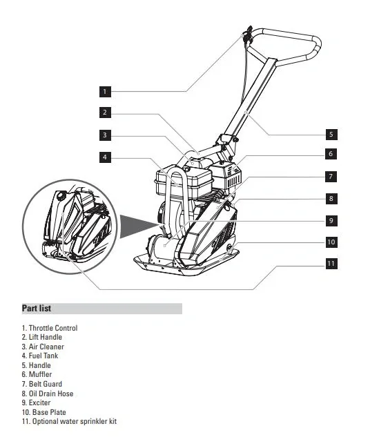 Vibrationsplatte für Benzin - 11000 N - 2
