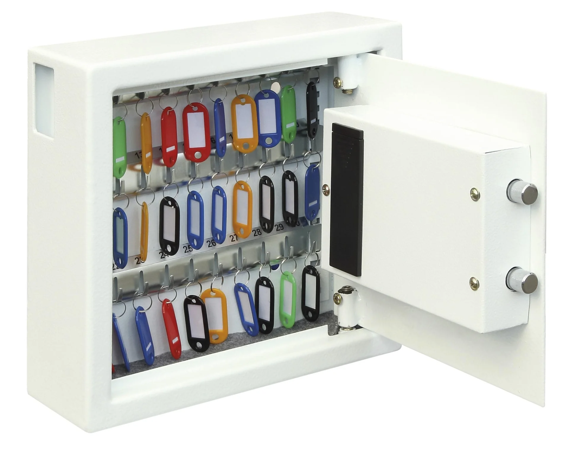 Schlüsseltresor Cygnus mit Elektronikschloss für 30 Schlüssel, Außenmaße 280 x 300 x 100 mm - 10