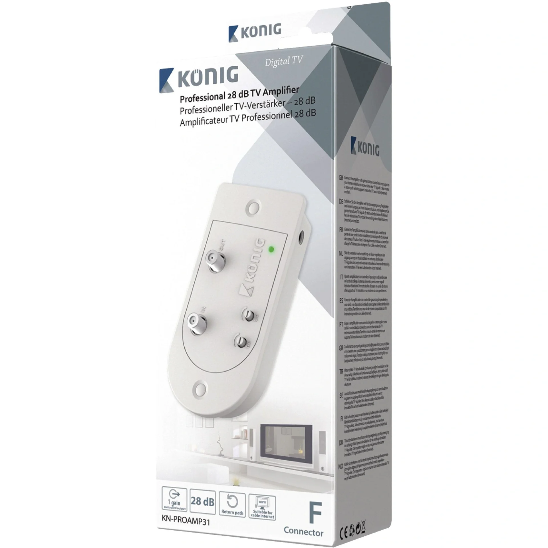 Kabel-TV Verstärker 28 dB 1 Ausgänge - 1