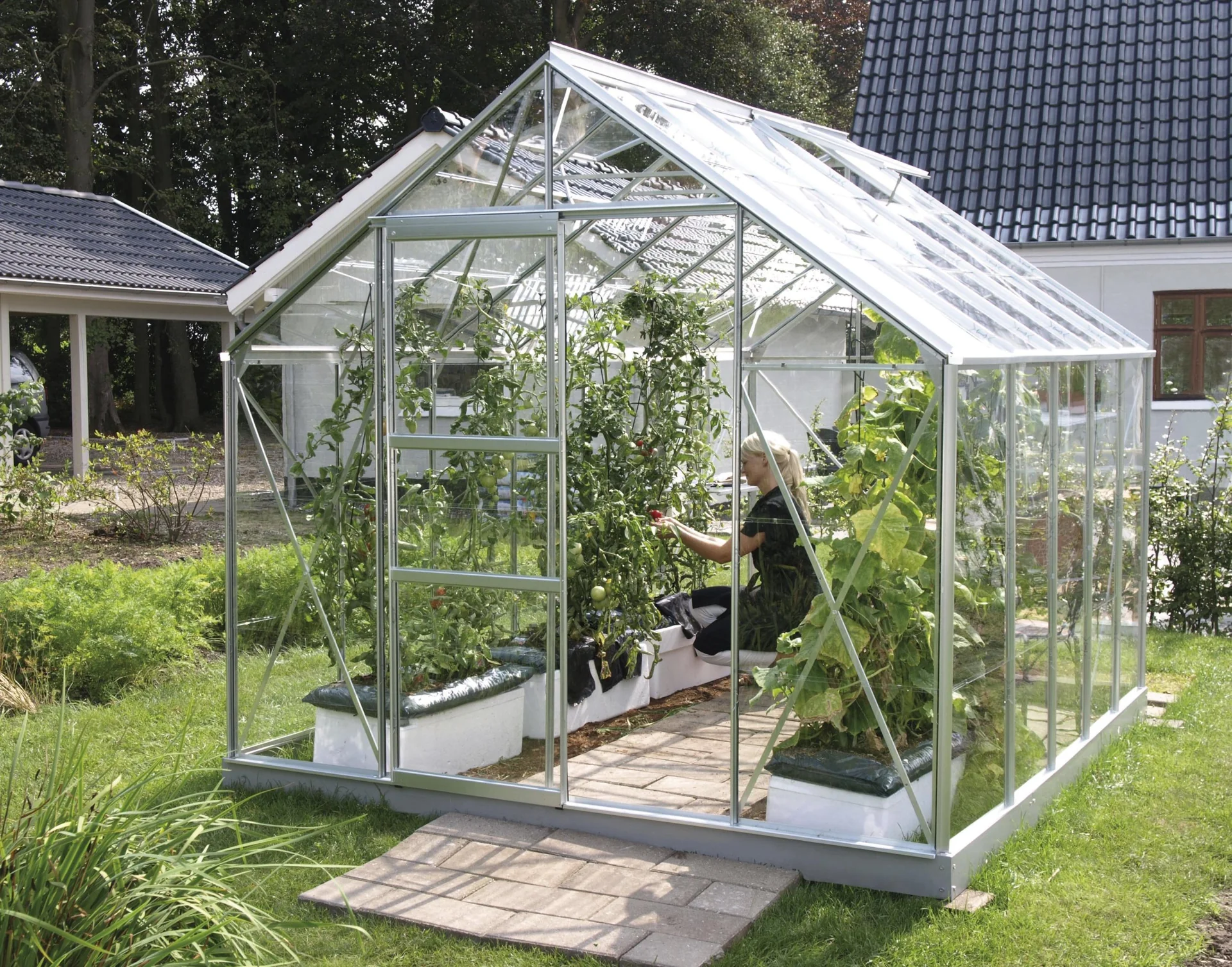 Gewächshaus Merkur 8300 ESG 3 mm, Farbe alu - 2